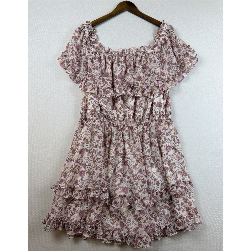 Jessica Simpson Women's Cottagcore Tiered Dress 2X Plus Romantic Feminine Floral
